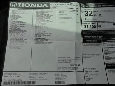 2022 Honda Accord Sport 1.5T