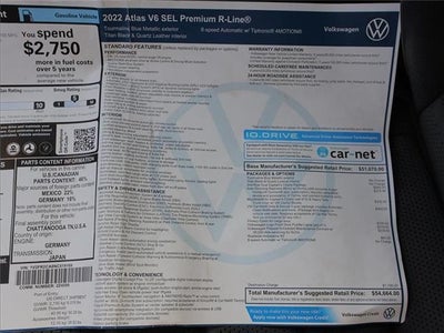 2022 Volkswagen Atlas 3.6L V6 SEL Premium R-Line All-Wheel Drive 4MOTION